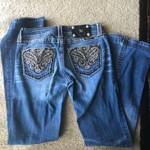 MISS ME - UNIQUE DESIGN bootcut jeans sz 26